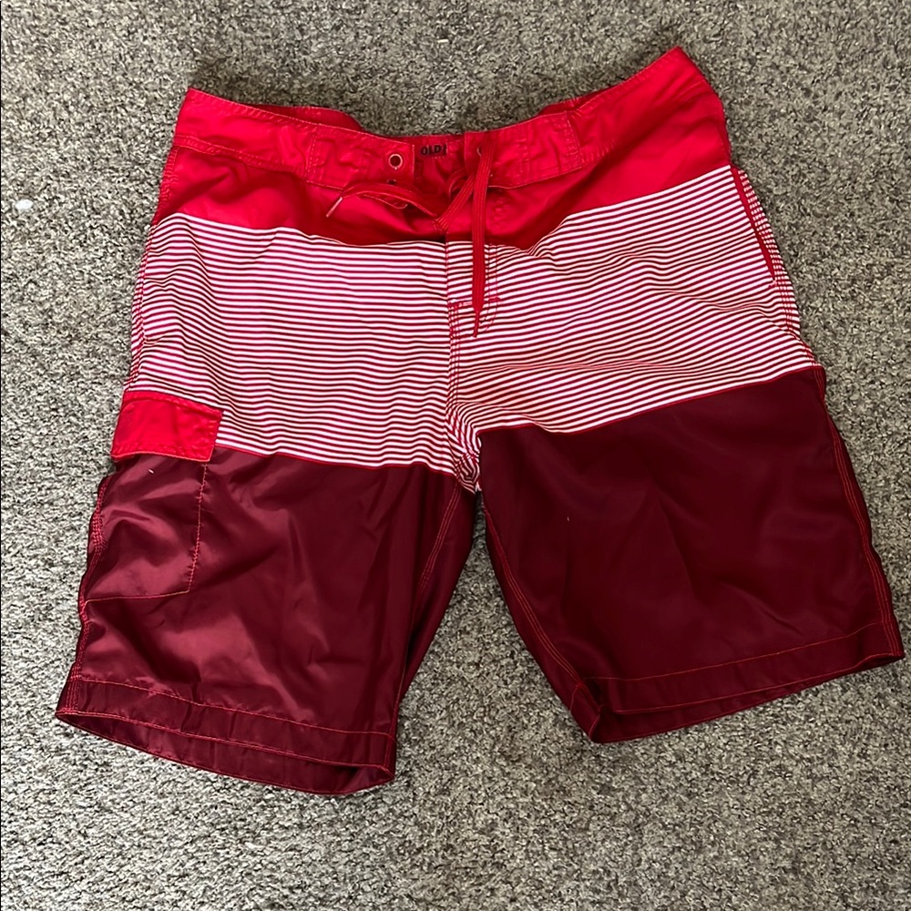 Red Striped Men's Shorts